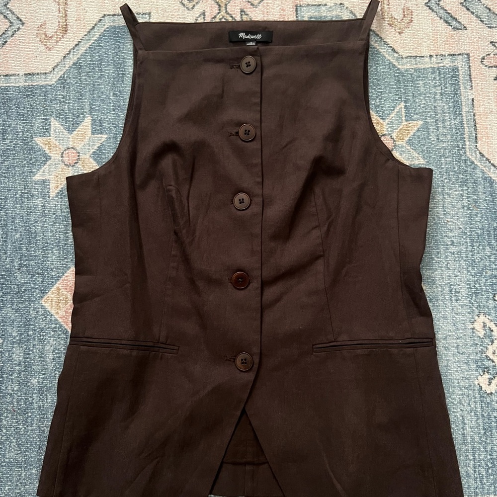 Brown Button-Up Vest